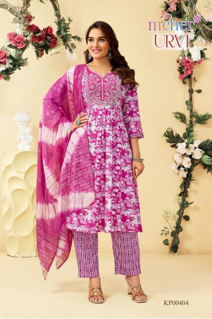 Meher urvi 3pcs wholesale kurti with dupatta
